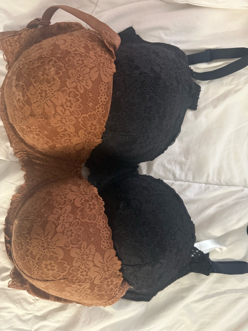 Victoria's Secret Lace Balconette Bra - Black & Brown